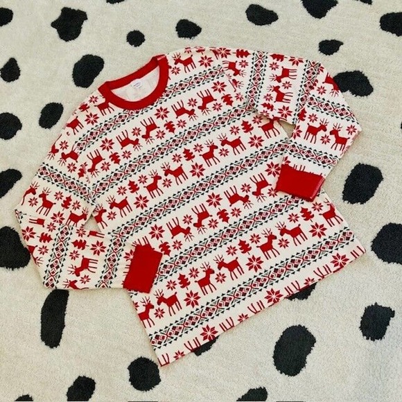 Hanna Andersson $104 Unisex XL Dear Deer Holiday Snowflake Print Pajama PJ Set - Picture 2 of 10